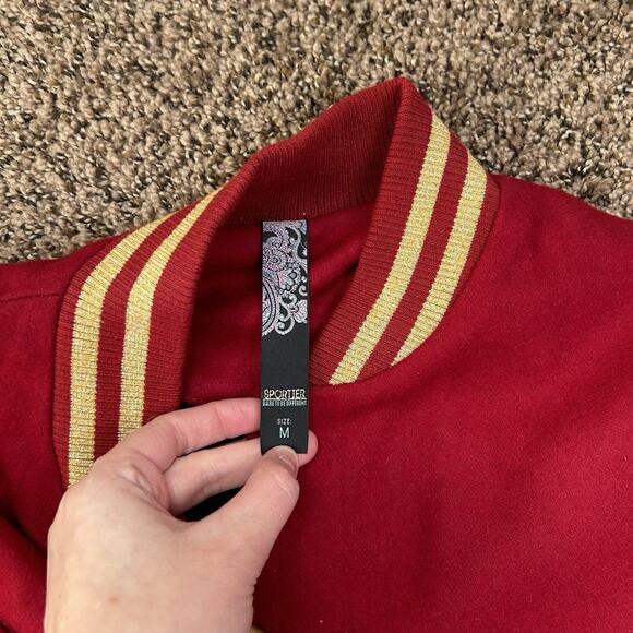 Vintage Sportier Brand Wool Varsity Bomber Jacket Size Medium 1990s - Picture 5 of 14